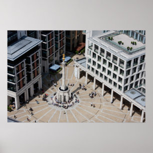Póster Cuadrado de Paternoster en Londres Inglaterra