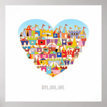 Cuadrado del pueblo del corazón feliz