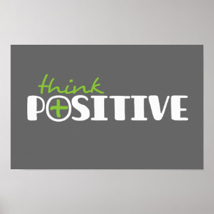 Póster cuadrado gráfico de pensamiento positivo