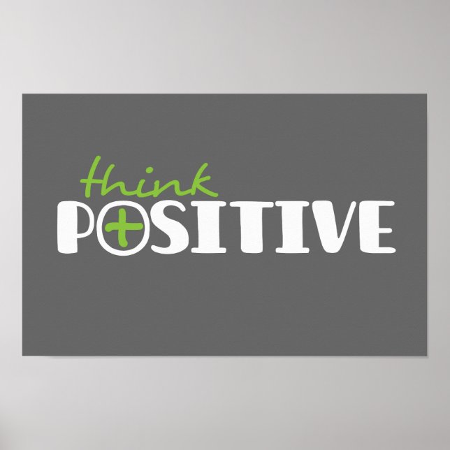 Póster cuadrado gráfico de pensamiento positivo (Frente)