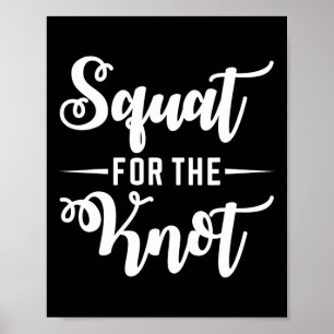 Póster Cuadrado Para El Boda Knot Fitness Bride Groom Wor
