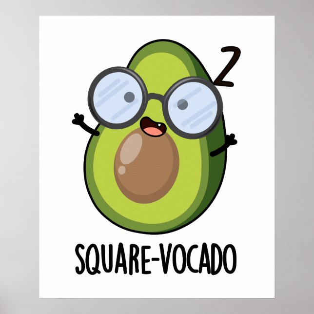 Póster Cuadrado-vocado Funny Aguacate Pun (Frente)