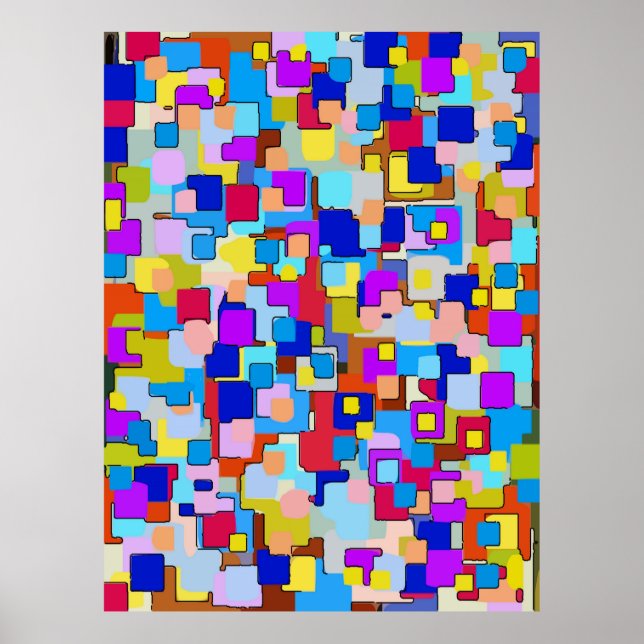 Póster Cuadrados abstractos (Frente)
