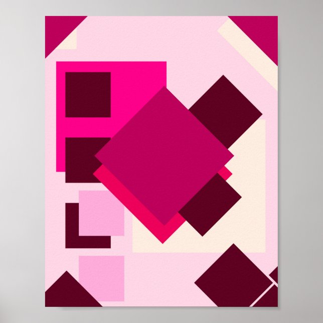 Póster Cuadrados abstractos geométricos oscuros de color  (Frente)