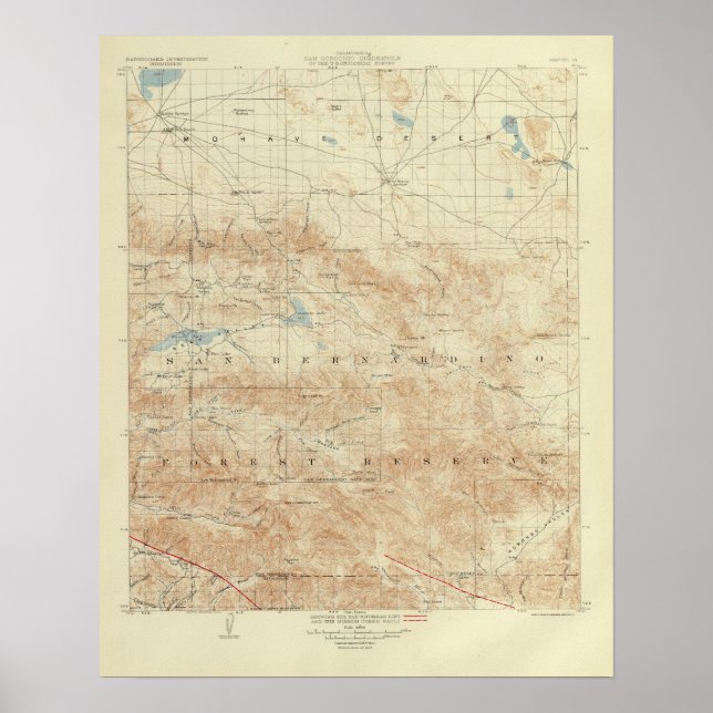 Póster Cuadrángulo de San Gorgonio que muestra la rebelió (Frente)