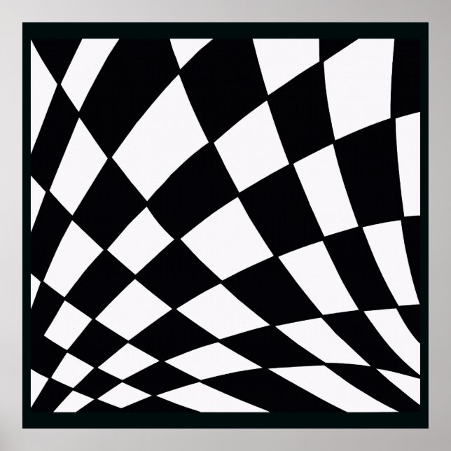 Póster Cuadrícula Curva | Moderno (Frente)