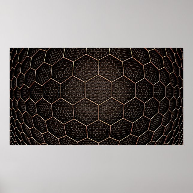Póster Cuadrícula d hexagonal de textura de fondo (Frente)