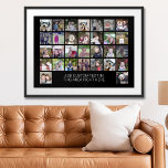 Póster Cuadrícula de 30 Collages de fotos - Cuadro de tex<br><div class="desc">Usa 30 fotos SQUARE para crear un collage de fotos personal. Este diseño moderno y limpio incluye un bloque de texto en una fuente san serif para agregar un nombre o un nombre de familia. El color de fondo se puede cambiar en el área personalizar. ***Para obtener los mejores resultados...</div>