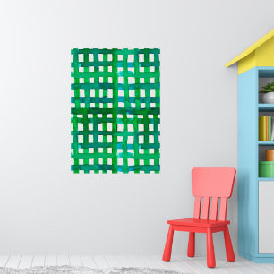 Póster Cuadrícula de acuarela - verde