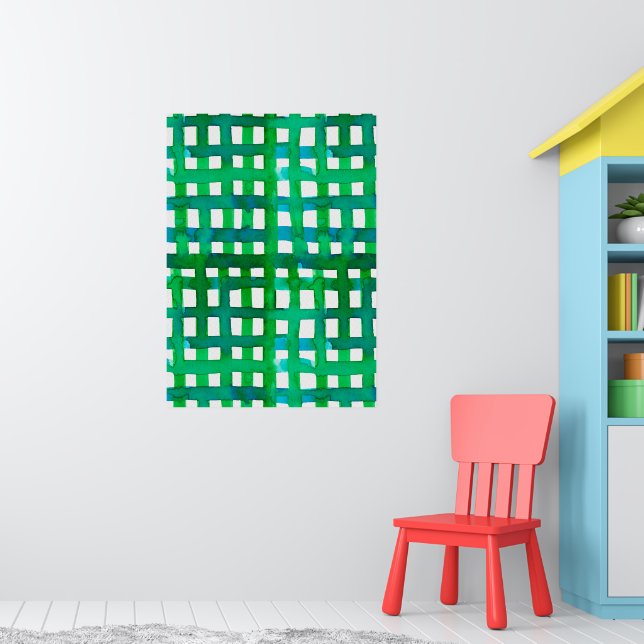 Póster Cuadrícula de acuarela - verde (Guardería 1)