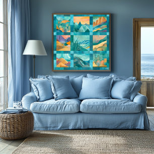 Póster Cuadrícula de Arte Abstracto del Desierto con Marc