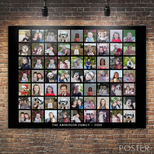 Póster Cuadrícula de Collage de fotos cuadrada de 63 con 