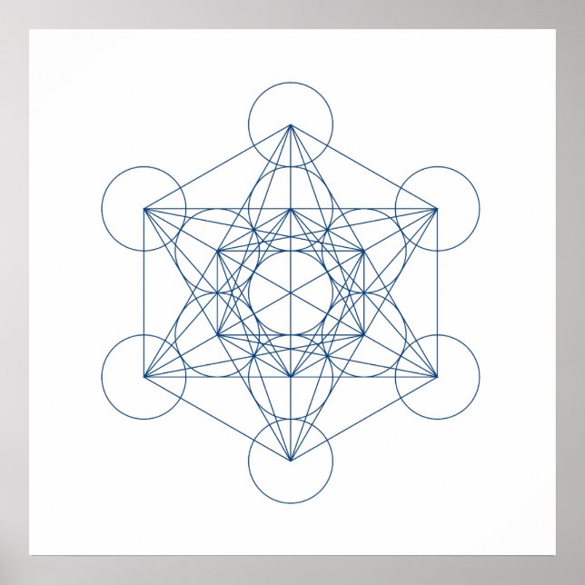 Póster Cuadrícula de cristal - Cubo de Metatron (Frente)