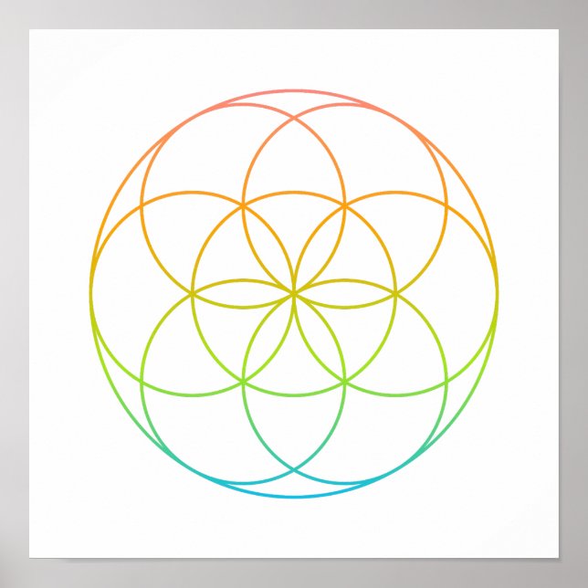 Póster Cuadrícula De Cristal - Semilla De Vida (Frente)