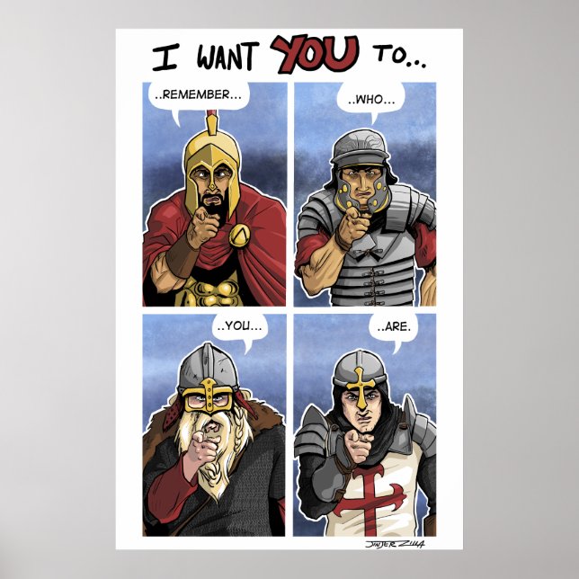 Póster Cuadrícula de Guerreros Occidentales (Frente)