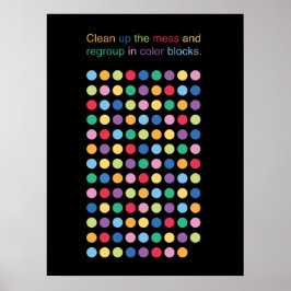 Póster Cuadrícula de juegos en círculos en colores