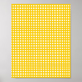 Póster Cuadrícula de malla cuadrada amarilla