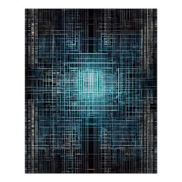 Póster Cuadrícula tecnológica: Arte digital elegante