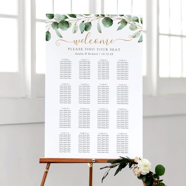 Póster Cuadro 16 Cuadro de asientos del Boda Eucalyptus G (Subido por el creador)