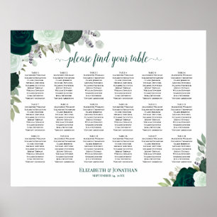 Póster Cuadro 18 Cuadro de asientos de los Bodas Boho Ros