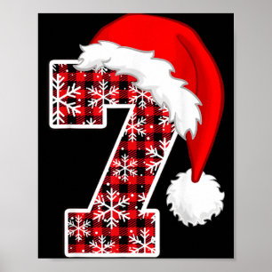 Póster Cuadro 6 7 Seis Siete Meme Navidad Gorro de Santa 