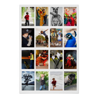 Póster Cuadro blanco 16 Imágenes de fotos DIY Plantilla d