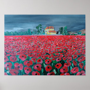 Póster Cuadro Campo de Amapolas de Alfred Fox