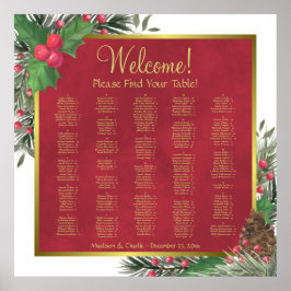 Póster Cuadro de asientos alfabéticos de los navidades Ho