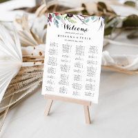 Cuadro de asientos alfabéticos del Boho de lujo