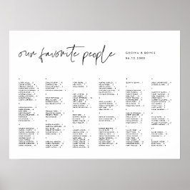 Póster Cuadro de asientos alfabéticos Minimalistas modern