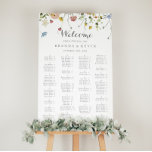 Póster Cuadro de asientos alfabéticos salvajes de colores<br><div class="desc">Este cuadro alfabético de colores vivos y silvestres es perfecto para un boda rústico. El diseño se caracteriza por una acuarela pintada a mano con bonitas flores rosadas, onduladas, azules, navales, amarillas, violetas y verdes. Este signo se puede usar para organizar a los invitados alfabéticamente o por número de tabla....</div>