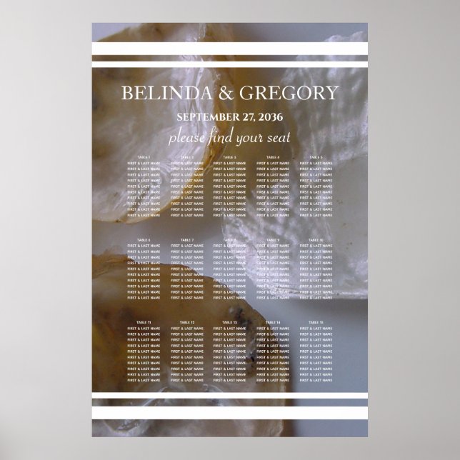 Póster Cuadro de asientos Boda de los reclamos de playa (Frente)