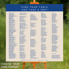 Póster Cuadro de asientos Boda de Marseille Bleu 300 invi