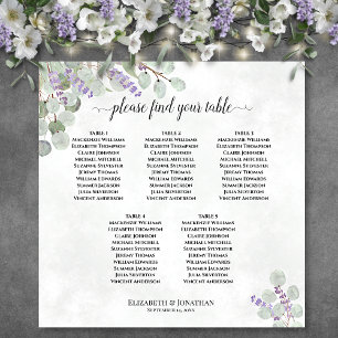 Póster Cuadro de asientos de 5 Bodas de mesa Eucalyptus L