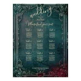 Póster Cuadro de asientos de Boda de elegancia gótica vic