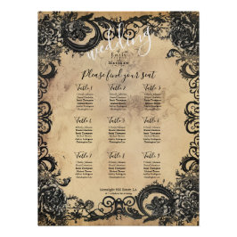 Póster Cuadro de asientos de Boda de elegancia gótica vic