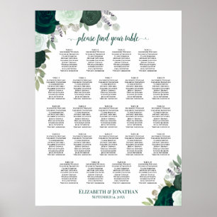 Póster Cuadro de asientos de Boda de mesa 23 de Emerald B