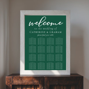 Póster Cuadro de asientos de mesa 16 del Boda Verde Esmer