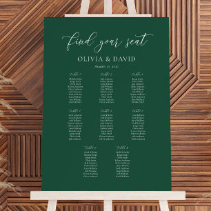 Póster Cuadro de asientos de mesa de guión elegante de es