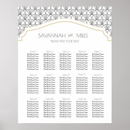 Póster Cuadro de asientos de Personalizable Art Deco