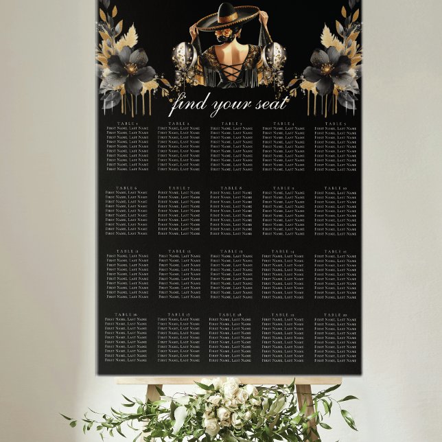 Póster Cuadro de asientos de Quinceañera de oro negro de  (Subido por el creador)