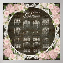 Póster Cuadro de asientos de recepción Hidrangea Lace de 