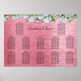 Póster Cuadro de asientos de rosa y rosa blanco metálico