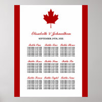 Cuadro de asientos del Boda de bandera canadiense
