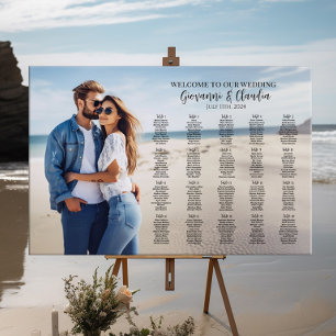 Póster Cuadro de asientos del boda fotográfico elegante p