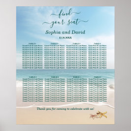 Póster Cuadro de asientos del Boda Kauai Travel de destin