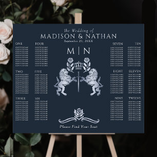 Póster Cuadro de asientos del Boda Royal Lion Silver de l