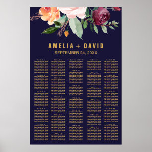 Póster Cuadro de asientos florales de otoño (más de 200 i