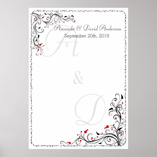 Póster Cuadro de asientos para eventos especiales de boda (Frente)