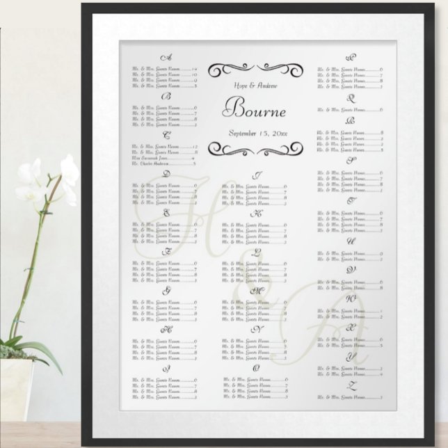Póster Cuadro de asientos para invitados de evento especi (To see frame pricing, please enter your frame and mat options.)